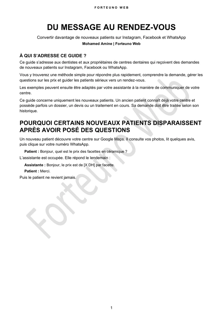 Convertir vos DM en RDV — Guide Médecins